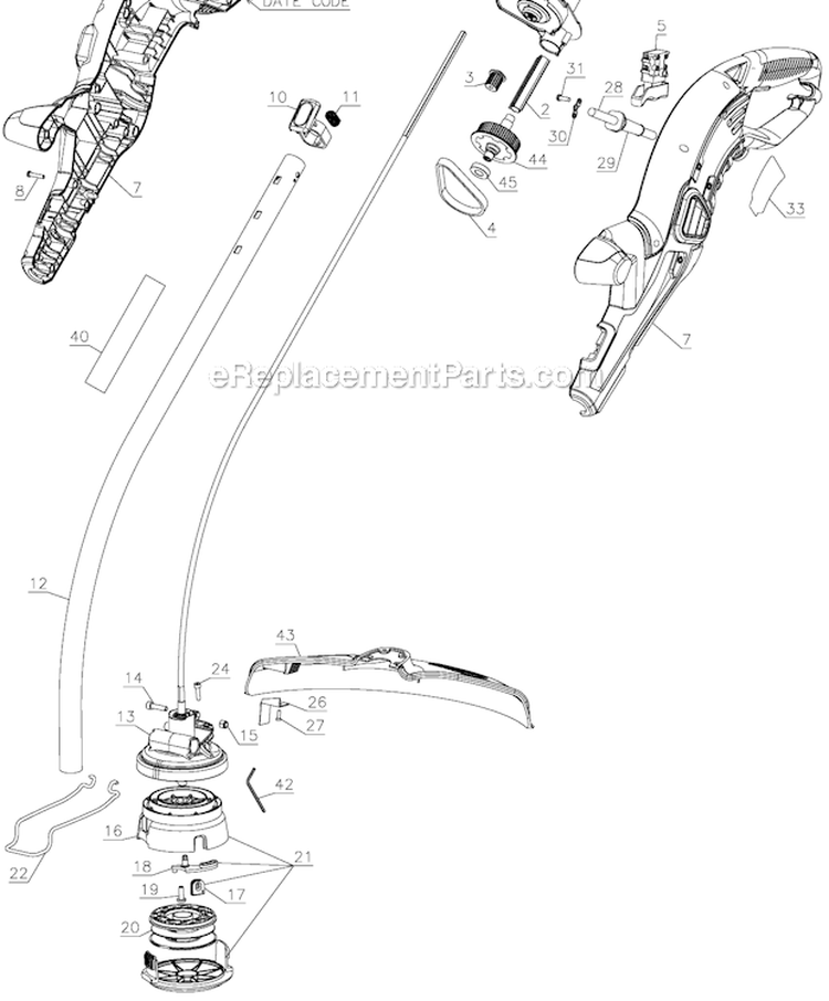 Page A Diagram and Parts List for GH1100  Black and Decker Trimmer